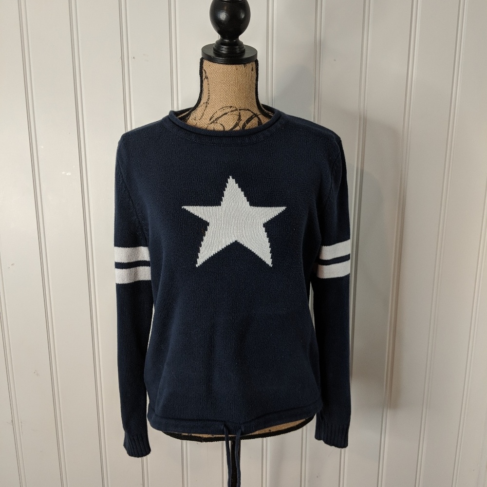 Navy Star Fashion Sweater